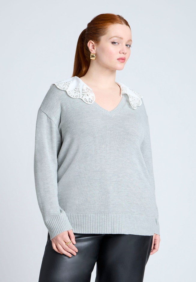Lace Collar Sweater image number 0