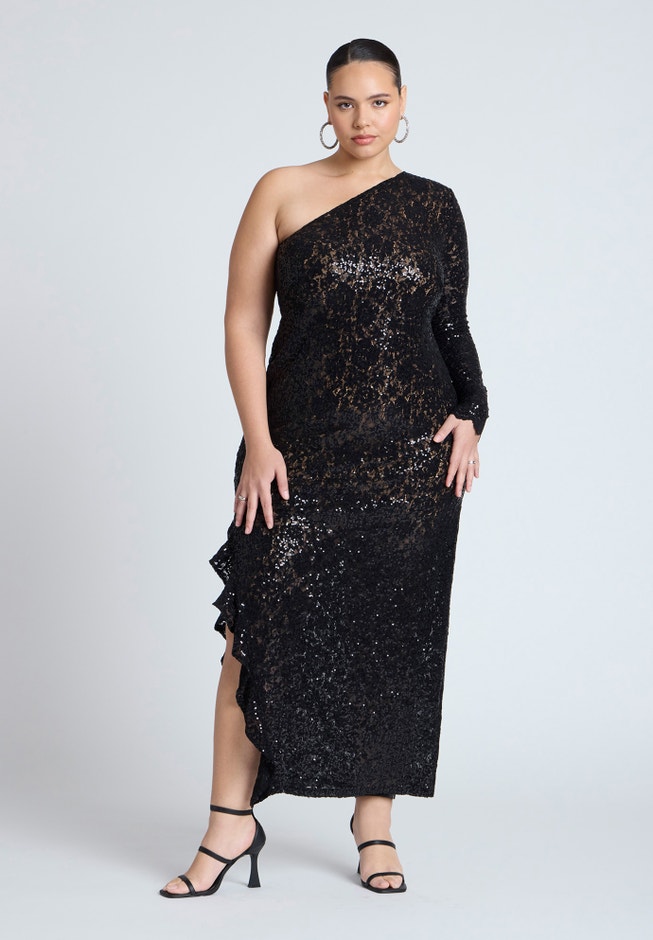 Sequin Lace Maxi Dress image number null