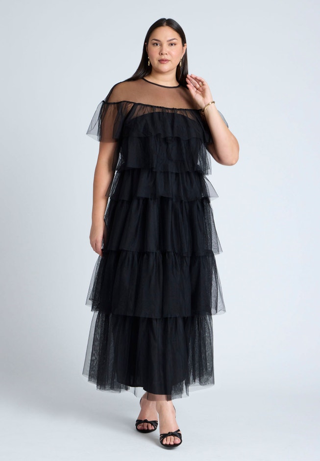Ruffle Tulle Maxi Dress image number 1