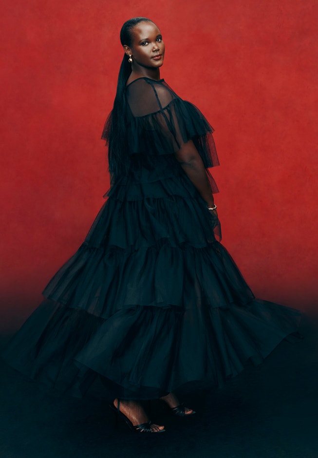 Ruffle Tulle Maxi Dress image number 0