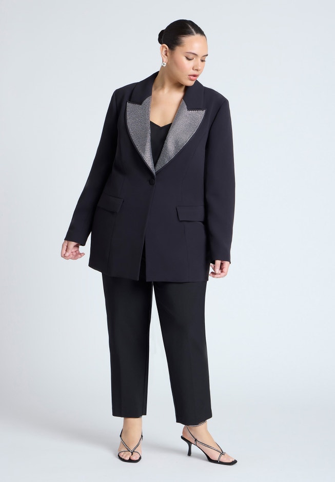 Embellished Lapel Oversized Blazer image number 3