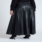 Maxi Pleated Faux Leather Skirt image number null
