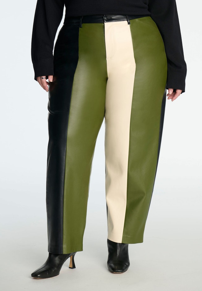 Colorblocked Faux Leather Pant image number 1