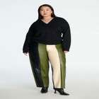 Colorblocked Faux Leather Pant image number null