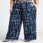 Printed Velvet Wide Leg Trouser image number null