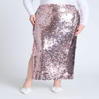 Sequin Column Midi Skirt image number null