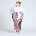 Sequin Column Midi Skirt image number null