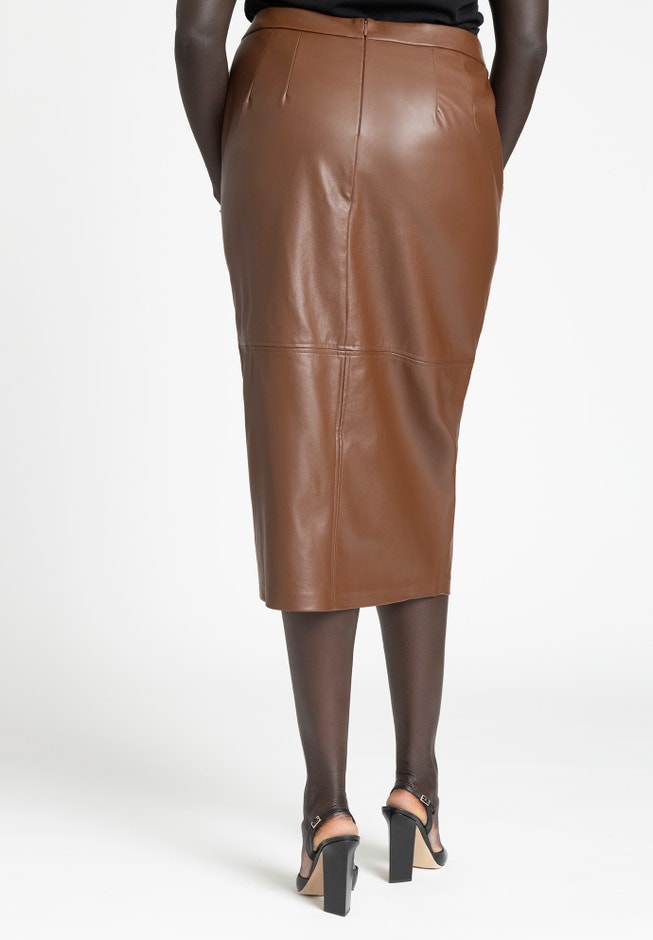Faux Leather Zipper Skirt image number 2