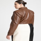 Cropped Faux Leather Jacket image number null