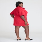 Faux Suede Mini Shirt Dress image number null