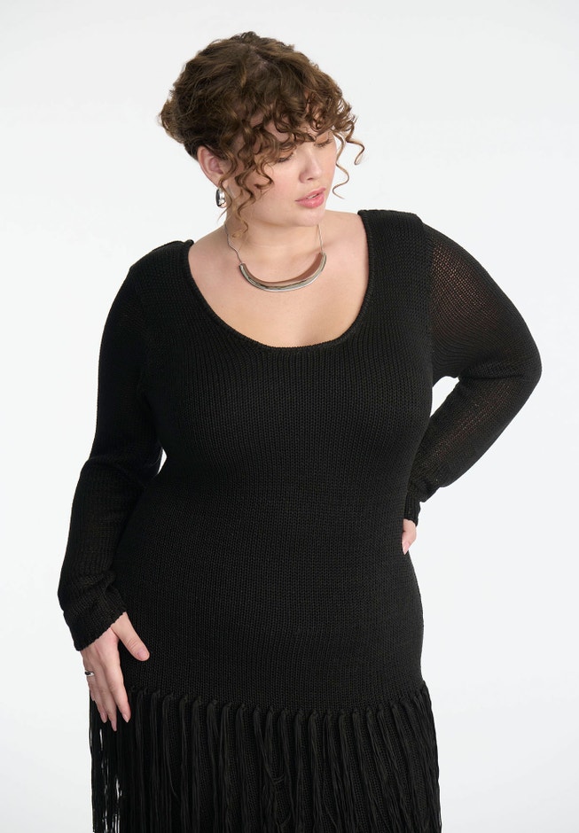 Fringe Dress With Sleeves image number 2