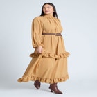 Ruffle Oversized Trapeze Maxi Dress image number null