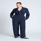 Pinstripe Jumpsuit With Belt image number null