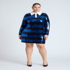 Striped Sequin Mini With Collar image number null