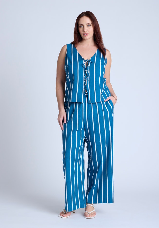 Linen-Blend Dainty Tie Vest Top image number 2