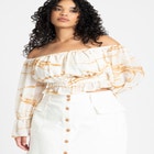 Off The Shoulder Ruched Top image number null