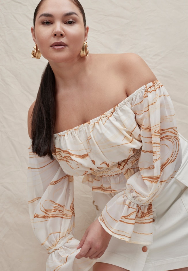 Off The Shoulder Ruched Top image number 0