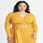 Surplice Tie Waist Sweater Top image number null