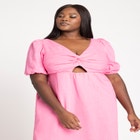 Twist Bodice Puff Sleeve Dress image number null