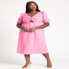 Twist Bodice Puff Sleeve Dress image number null