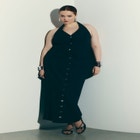 Buttoned Maxi Column Skirt image number null