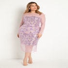 Sequin Dress With Sheer Layer image number null