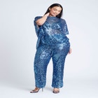 Sequin Open Mesh Straight Leg Pant image number null