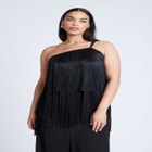 One-Shoulder Fringe Top image number null