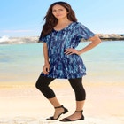 Plus Size Ultimate Cotton V-Neck Short Sleeve Tunic image number null