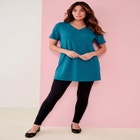 Plus Size Ultimate Cotton V-Neck Short Sleeve Tunic image number null