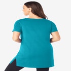 Plus Size Ultimate Cotton V-Neck Short Sleeve Tunic image number null