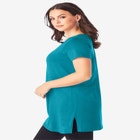 Plus Size Ultimate Cotton V-Neck Short Sleeve Tunic image number null