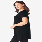 Plus Size Ultimate Cotton V-Neck Short Sleeve Tunic image number null
