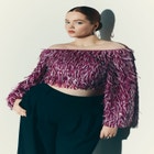 Fringe Sequin Off The Shoulder Top image number null
