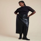 Shirred Mockneck Top With Sheer Sleeve image number null