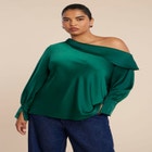 Asym Foldover Blouse image number null