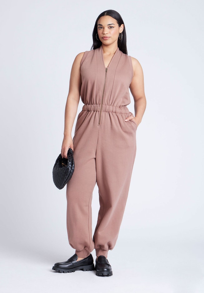 Sleeveless Knit Jumpsuit image number null