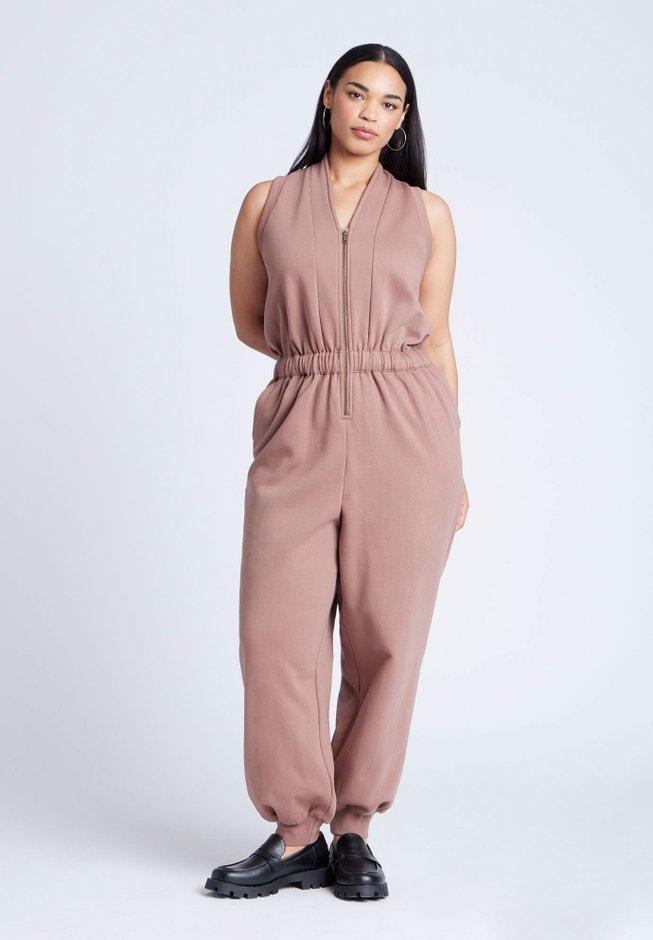 Sleeveless Knit Jumpsuit image number null
