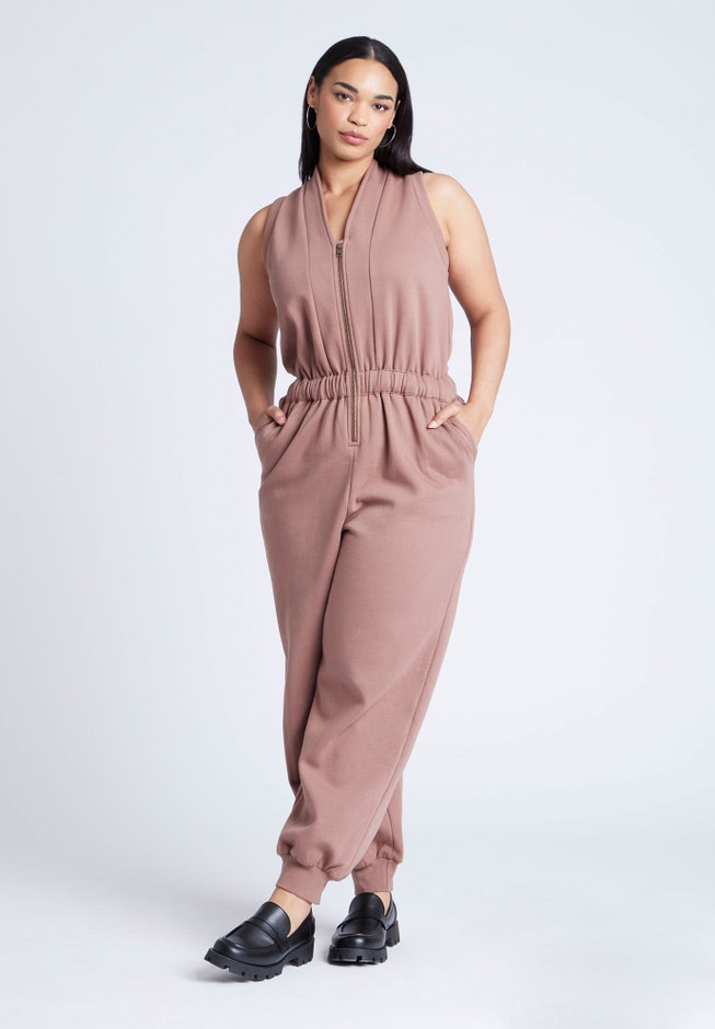 Sleeveless Knit Jumpsuit image number null