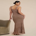 Metallic Open Stitch Sweater Dress image number null