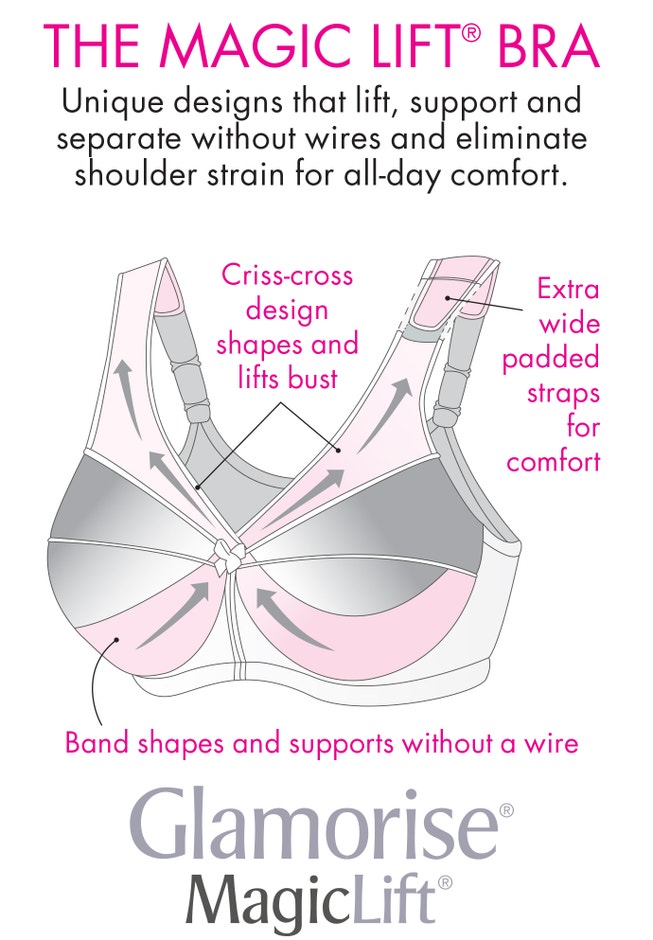Glamorise&reg; Magic Lift&reg; Support Wireless Lace-Trimmed Bra 1000 image number 3