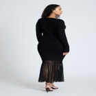 Pleat Hem V-Neck Dress image number null