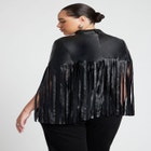 Faux Leather Fringe Cape image number null