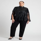 Faux Leather Fringe Cape image number null