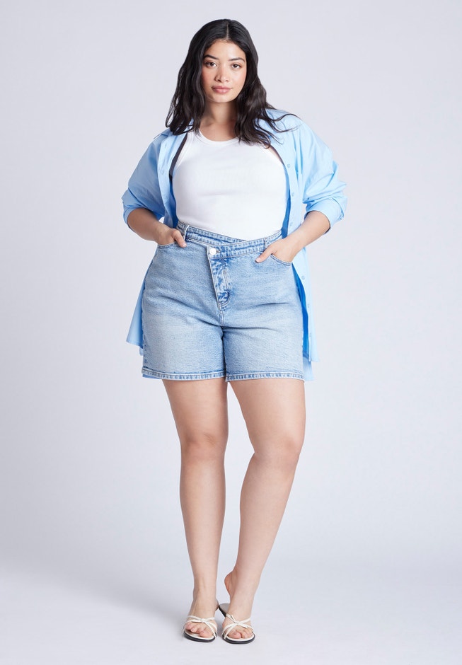 Overlap Waistband Shorts image number null