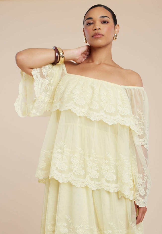 Tiered Lace Maxi Dress image number 1