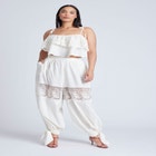 Balloon Pant With Lace And Tie Hem image number null