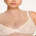 The Mock Neck Mini Dress- Sequin image number null