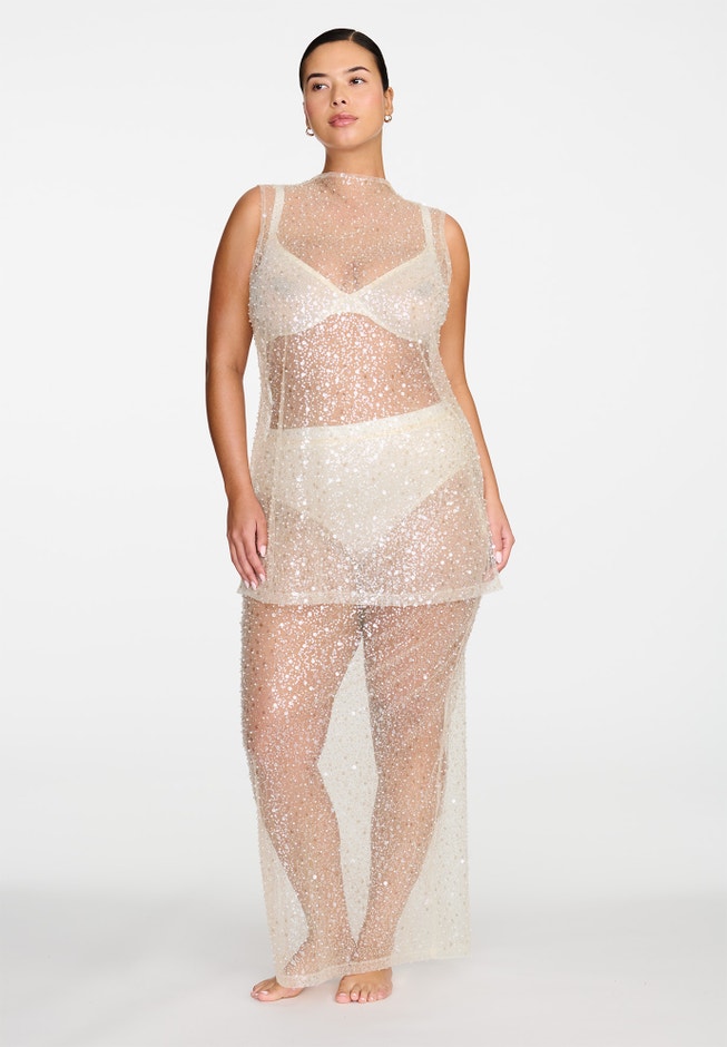 The Mock Neck Mini Dress- Sequin image number 5