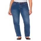 Straight-Leg Stretch Comfort Denim Five-Pocket Jeans image number null